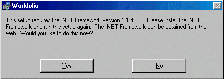 .NET install prompt